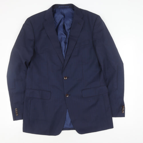 Marks and Spencer Men's Blue Wool Suit Jacket 42L