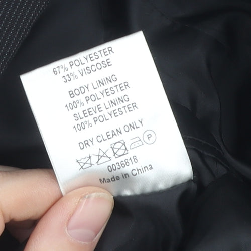 Men's Black Blazer, Regular Fit, 36 Chest