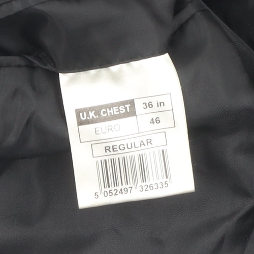 Men's Black Blazer, Regular Fit, 36 Chest