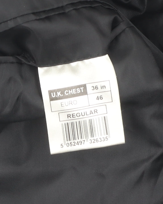 Men's Black Blazer, Regular Fit, 36 Chest