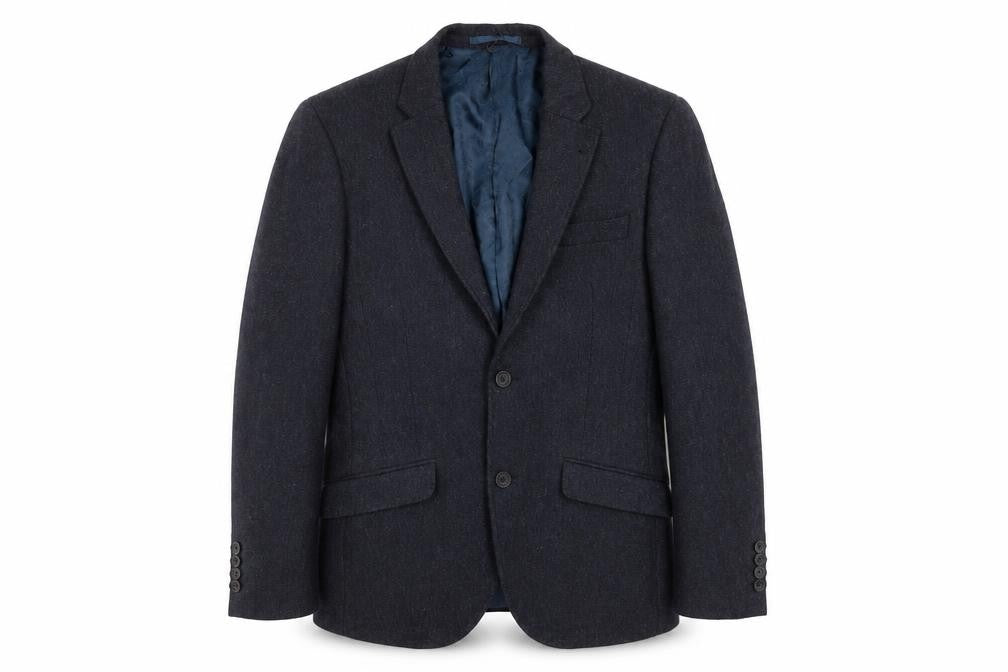 Front view of Next Men's Blue Blazer, size 36, Regular Fit