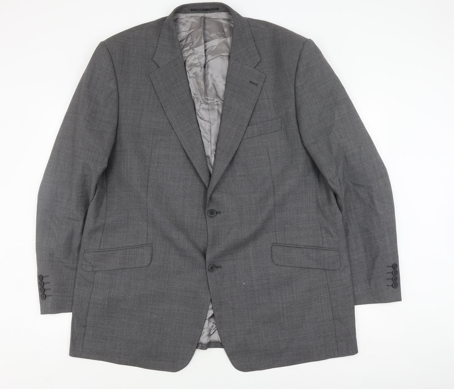 Jonathon Charles Men's Grey Wool Suit Jacket 48L