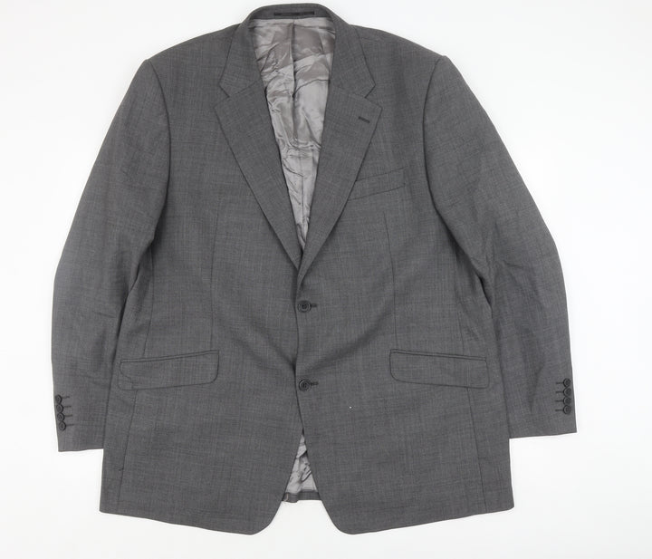 Jonathon Charles Men's Grey Wool Suit Jacket 48L