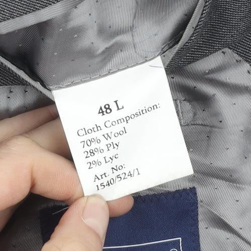 Jonathon Charles Men's Grey Wool Suit Jacket 48L