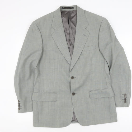 Marks and Spencer Men's Green 38 Blazer, Check Pattern