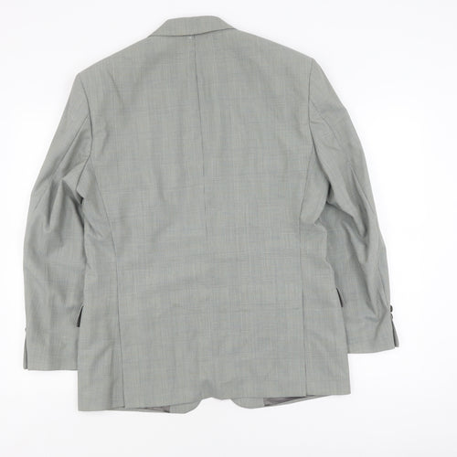 Marks and Spencer Men's Green 38 Blazer, Check Pattern