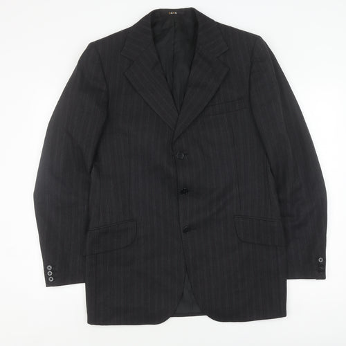 DAKS Vintage Men's Black Wool Blazer Jacket 40L