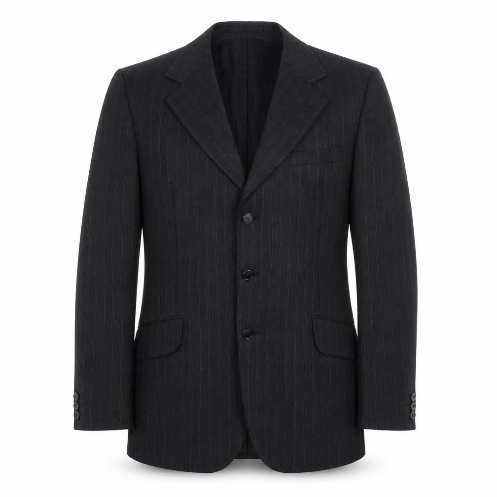 Front view of DAKS Vintage Men's Black Wool Blazer Jacket 40L