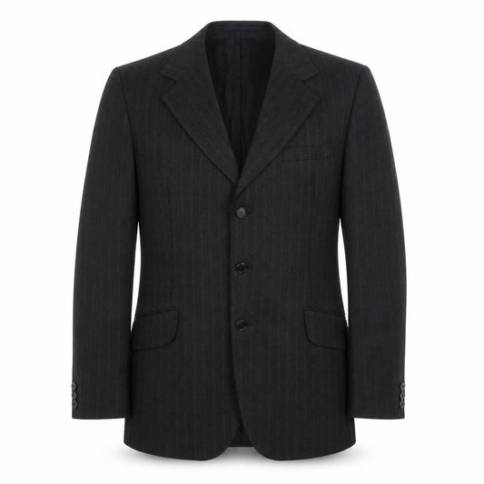 Front view of DAKS Vintage Men's Black Wool Blazer Jacket 40L