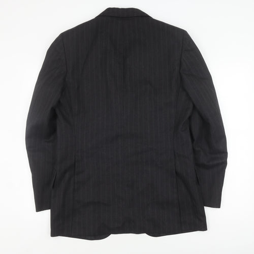 DAKS Vintage Men's Black Wool Blazer Jacket 40L