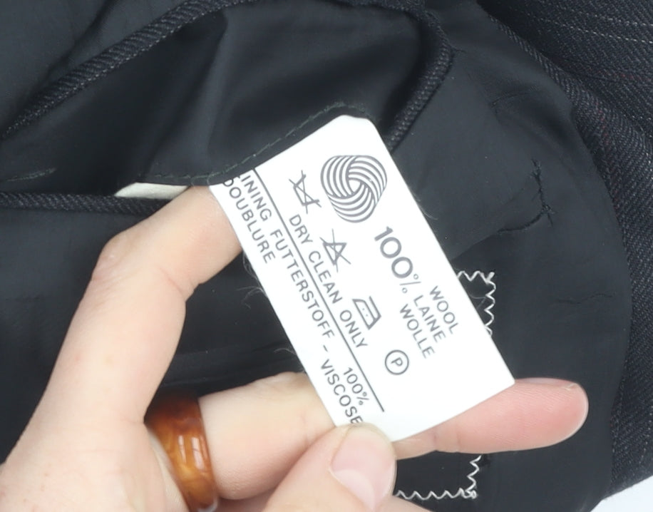 DAKS Vintage Men's Black Wool Blazer Jacket 40L