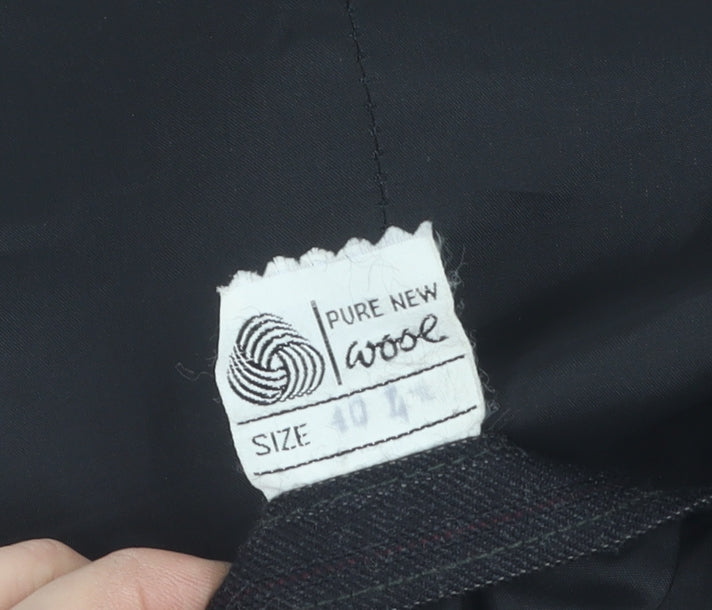 DAKS Vintage Men's Black Wool Blazer Jacket 40L