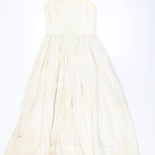Laura Ashley Women’s Ivory Sleeveless Dress, Size 12