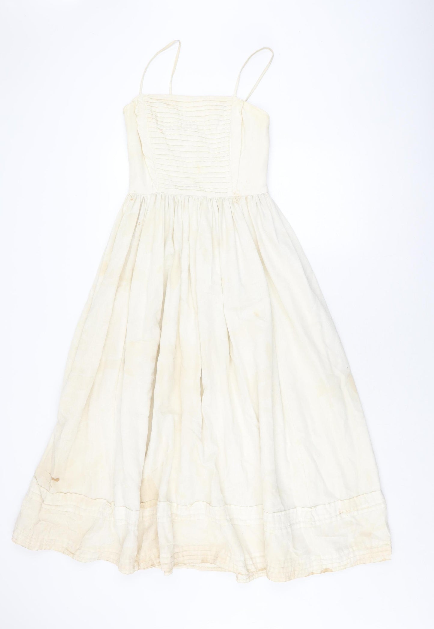 Laura Ashley Women’s Ivory Sleeveless Dress, Size 12