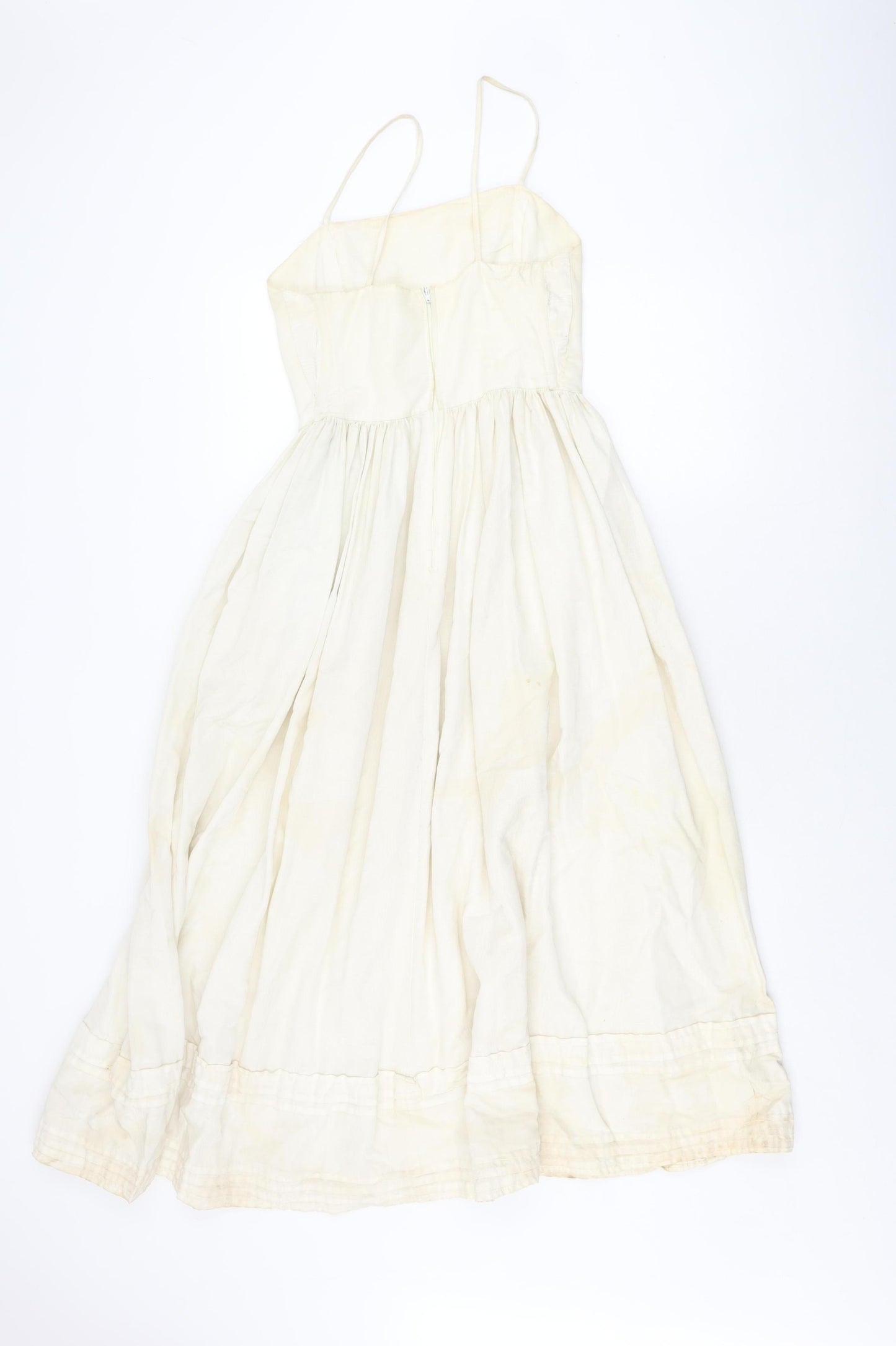 Laura Ashley Women’s Ivory Sleeveless Dress, Size 12