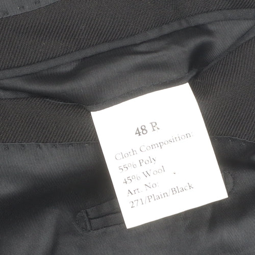 Hugo James Men's Black Blazer, Size 48 Regular Fit
