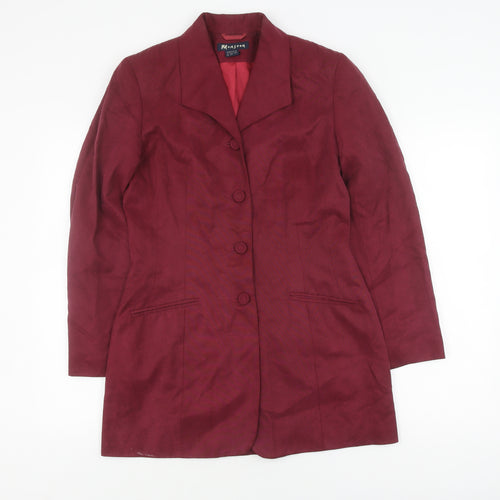 Monsoon Women's Red Blazer Size 10 Viscose Cupro Jacket