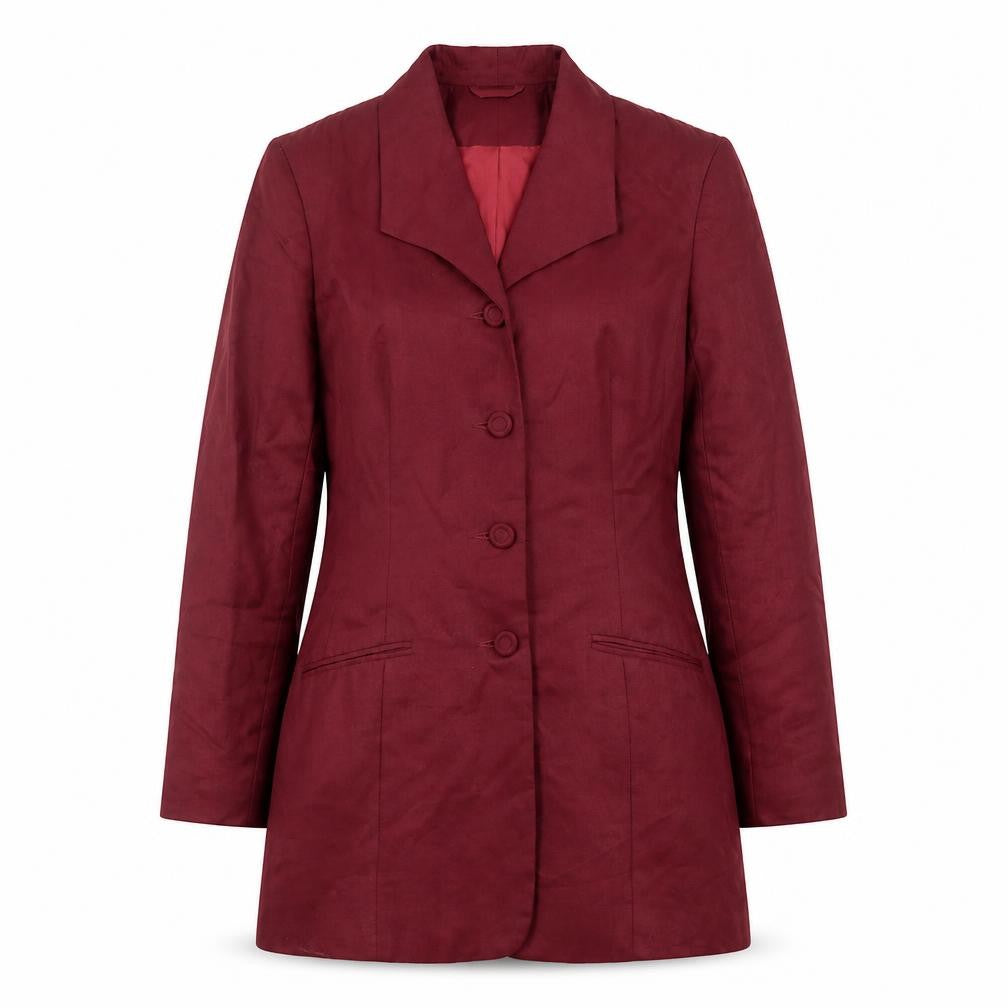 Front view of Monsoon Women's Red Blazer, size 10, Viscose Cupro Jacket