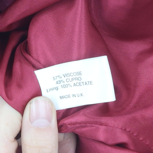 Monsoon Women's Red Blazer Size 10 Viscose Cupro Jacket