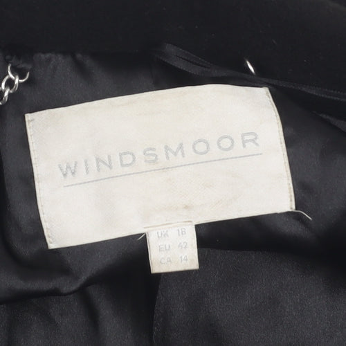 Windsmoor Women's Black Mid-Length Wool Overcoat Size 16