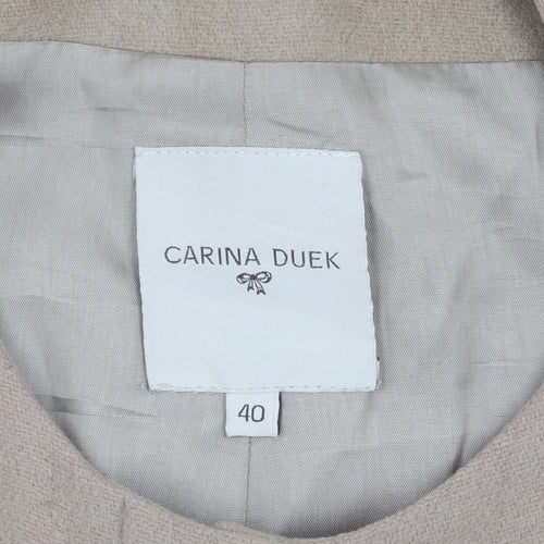 Carina Duek Women's Beige Mid-Length Wool Coat