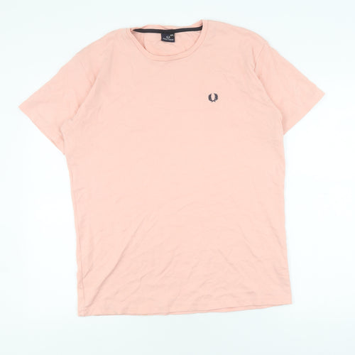Fred Perry Men's Pink 2XL Cotton Crew Neck T-Shirt