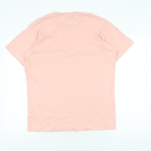 Fred Perry Men's Pink 2XL Cotton Crew Neck T-Shirt
