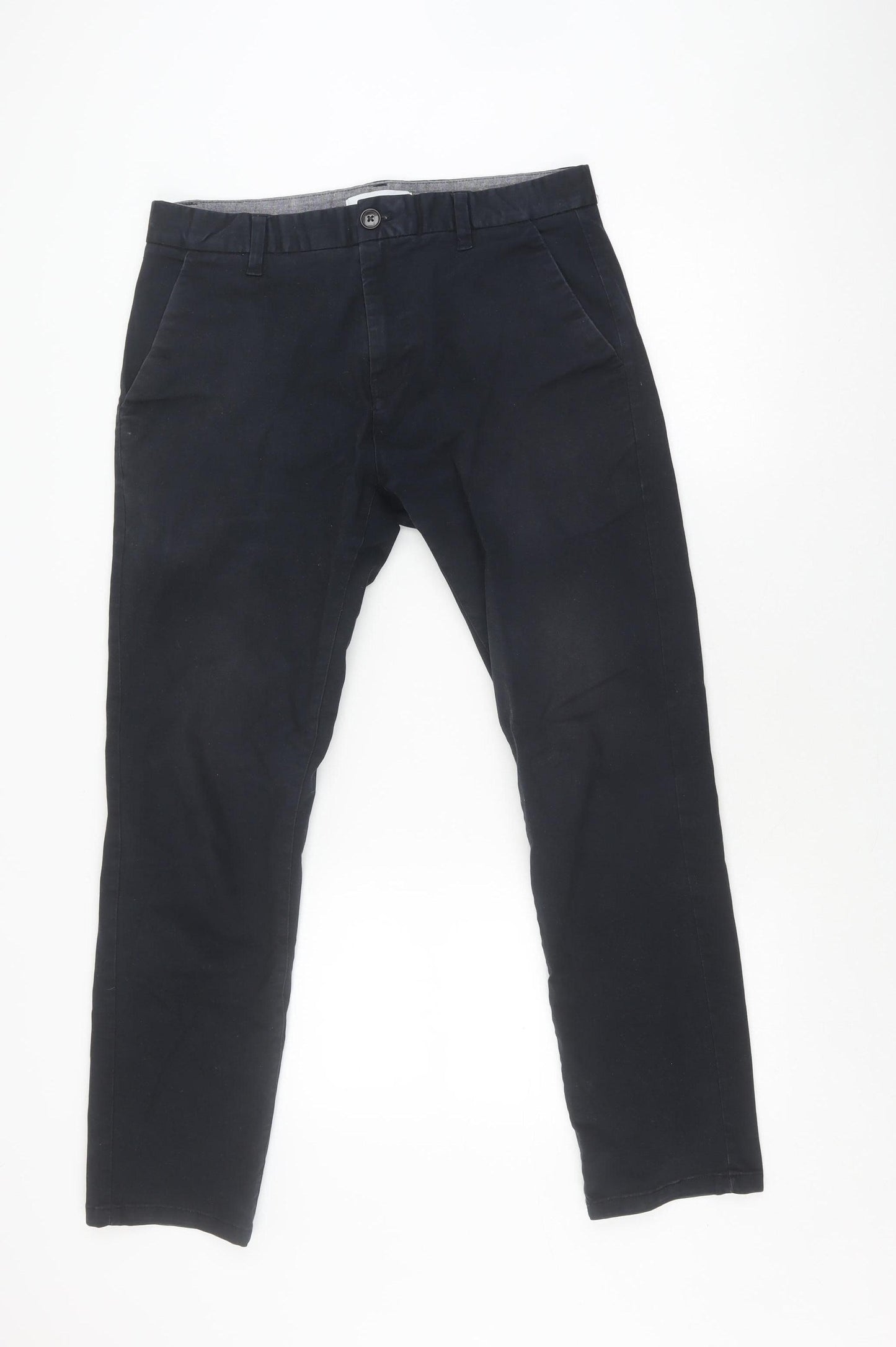 Next Men's Black Slim Fit Chino Trousers - 32R Casual Style
