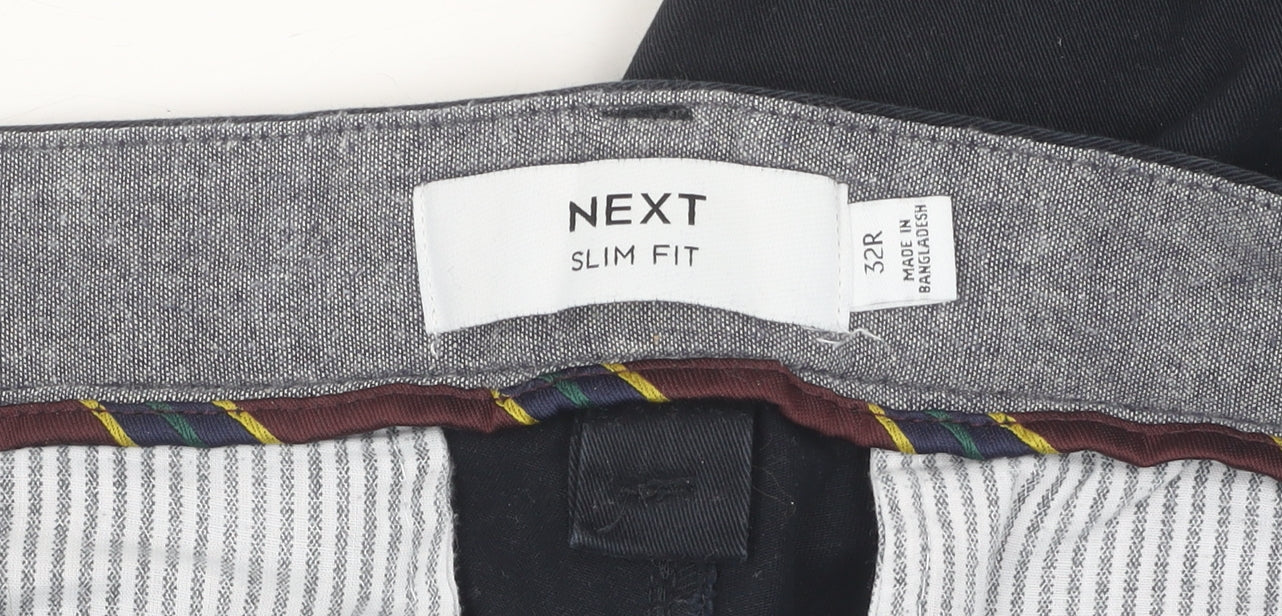 Next Men's Black Slim Fit Chino Trousers - 32R Casual Style