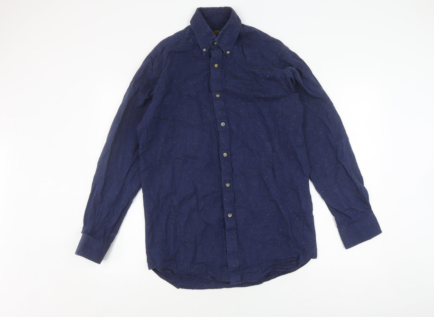 Viyella Men's Blue Cotton Button-Up Shirt, Size 15