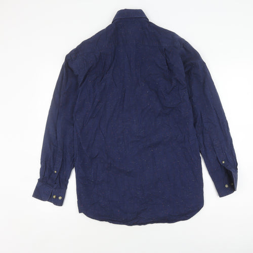 Viyella Men's Blue Cotton Button-Up Shirt, Size 15