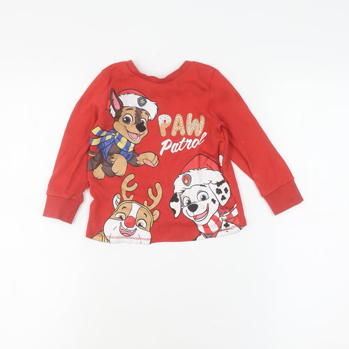 George Boys Red Paw Patrol Christmas T-Shirt, Size 2 Years