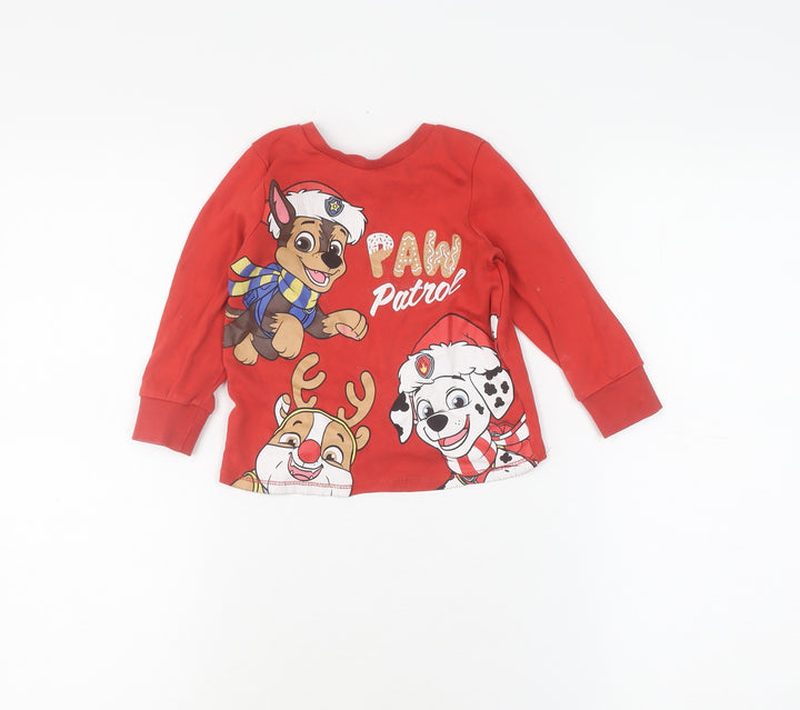 George Boys Red Paw Patrol Christmas T-Shirt, Size 2 Years