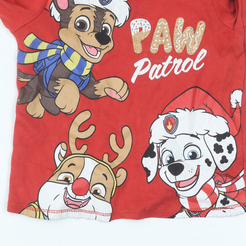 George Boys Red Paw Patrol Christmas T-Shirt, Size 2 Years