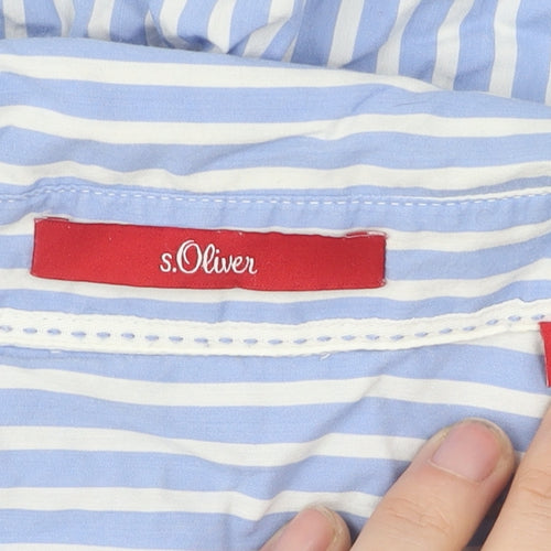 s.Oliver Women's Blue Striped Button-Up Shirt, UK 10