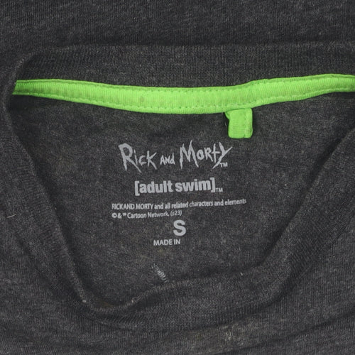 Rick and Morty Men's Black Graphic T-Shirt, Size S