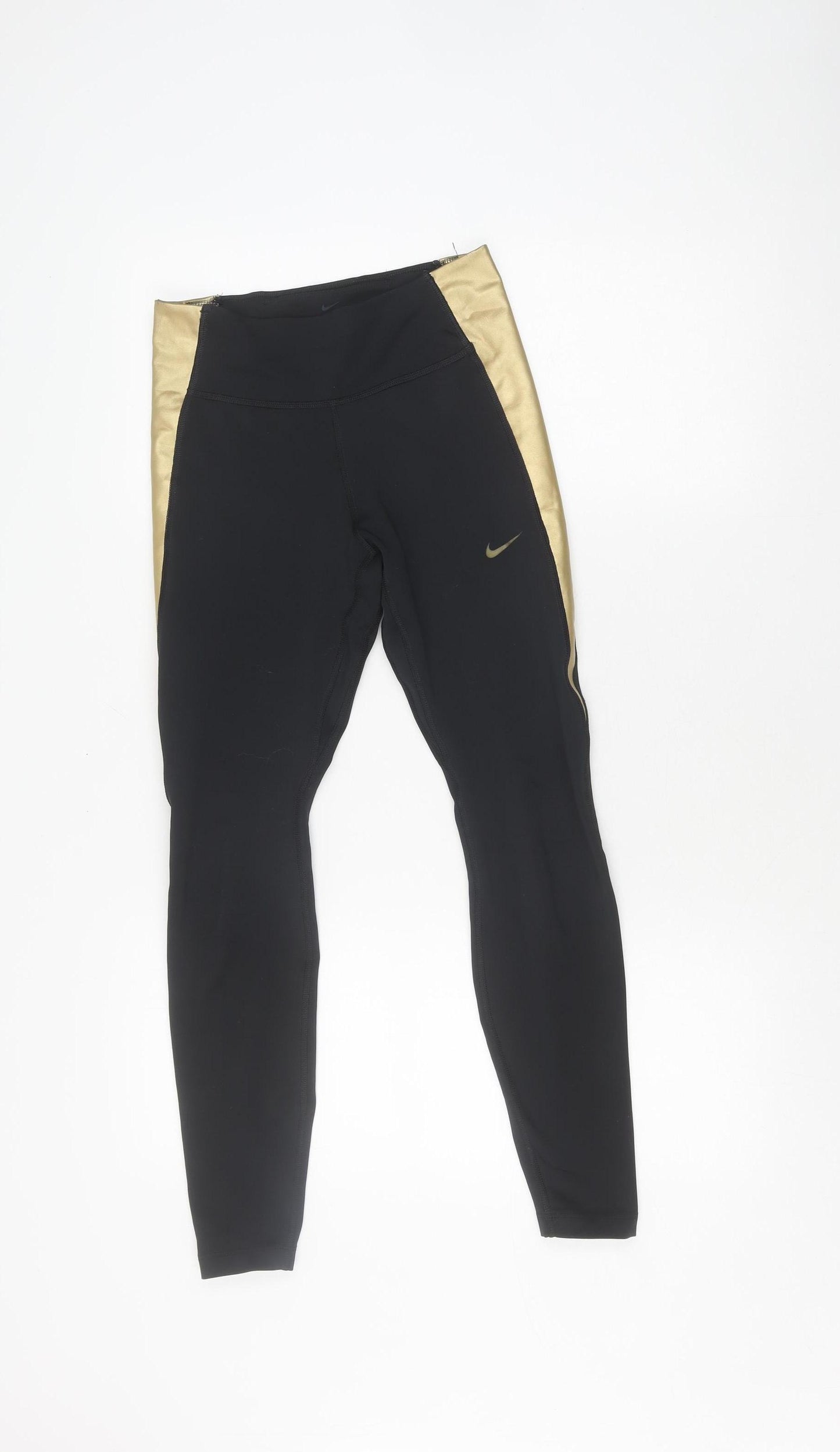 Nike Women's Black Gold Dri-Fit Running Leggings S