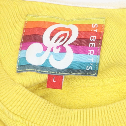 St. Bert's Yellow Unisex Sweatshirt, Size L, Beach Vibes
