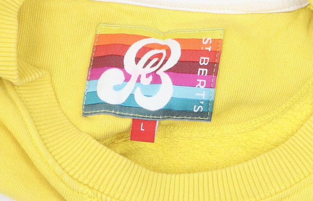 St. Bert's Yellow Unisex Sweatshirt, Size L, Beach Vibes