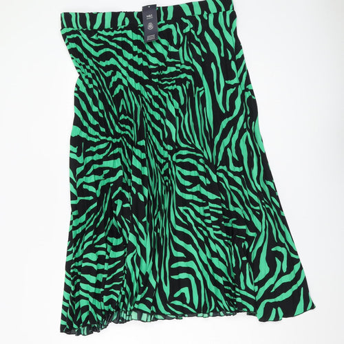 Marks and Spencer Women's Green Pleated Skirt Size 20
