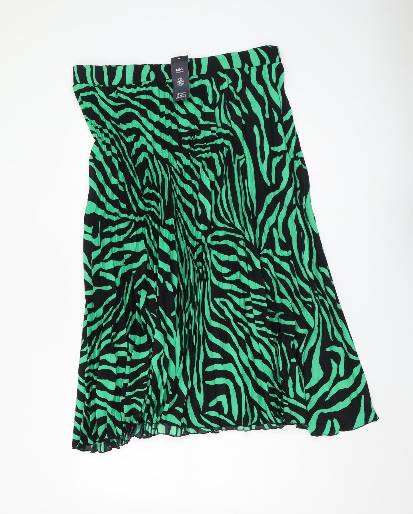 Marks and Spencer Women's Green Pleated Skirt Size 20