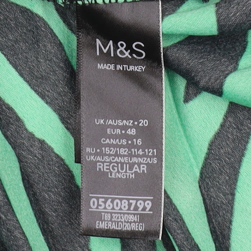 Marks and Spencer Women's Green Pleated Skirt Size 20