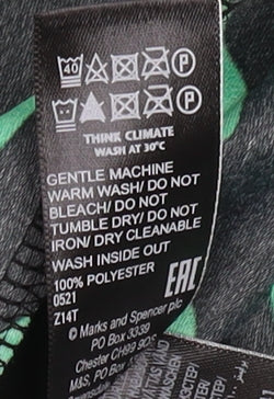 Marks and Spencer Women's Green Pleated Skirt Size 20