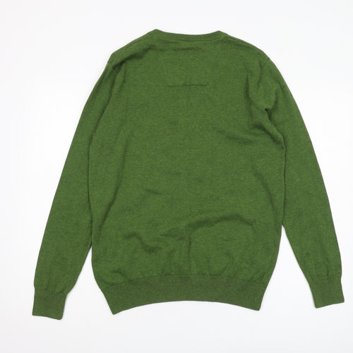 Tom Tailor Men's Green V-Neck Pullover Jumper L