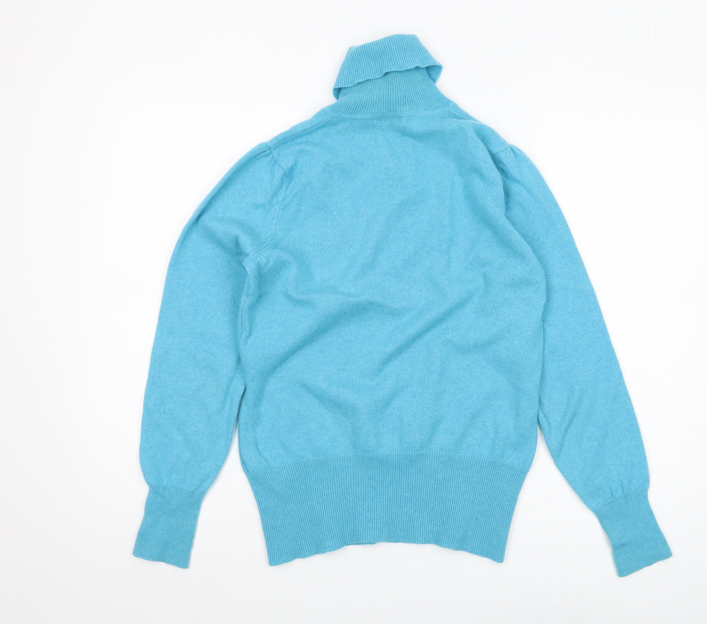 Marks and Spencer Women's Blue Roll Neck Cashmere Jumper