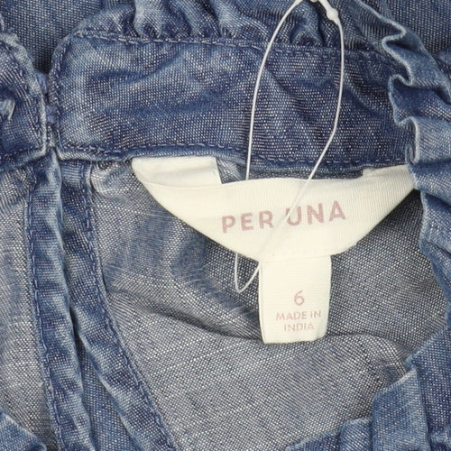 Per Una Women's Blue Chambray Shift Dress, Size 6