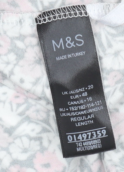 Marks and Spencer Women's Multicoloured Floral Shift Dress Size 20