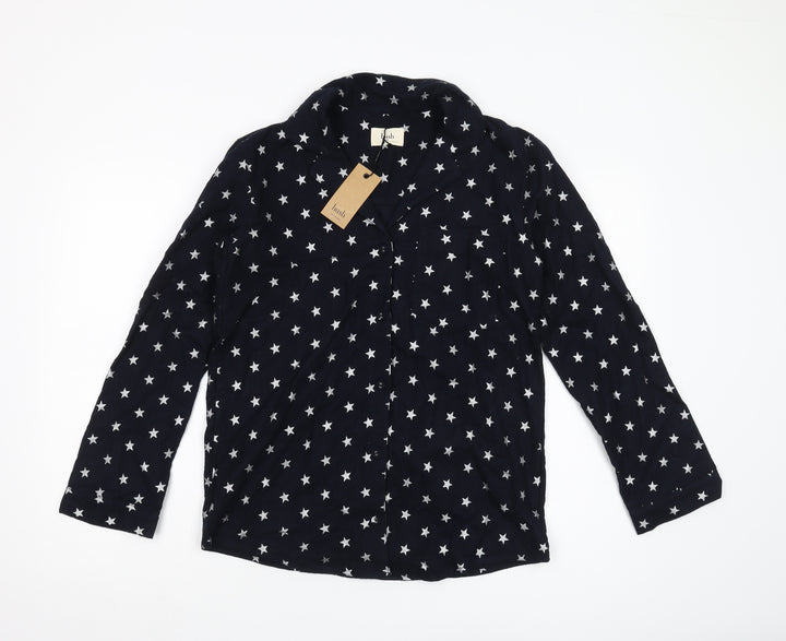 Hush Women's Black Star Pyjama Top XS Long Sleeve