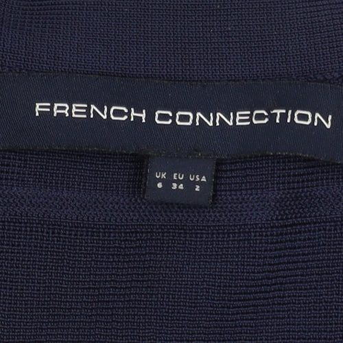 Blue 3/4 Sleeve Bodycon Dress - French Connection Size 6