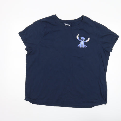 Disney Women’s 2XL Blue T-Shirt with Cartoon Design